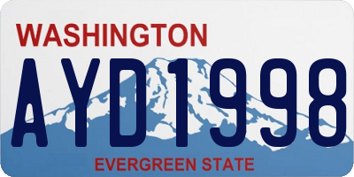 WA license plate AYD1998