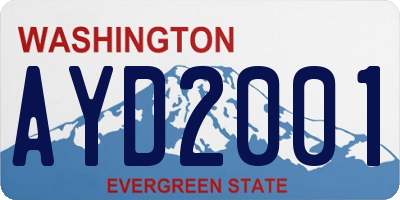 WA license plate AYD2001