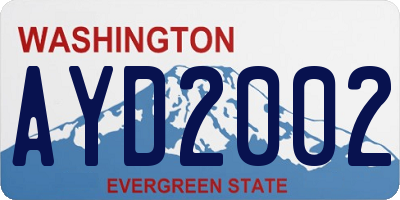 WA license plate AYD2002