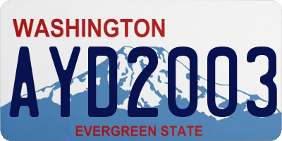 WA license plate AYD2003
