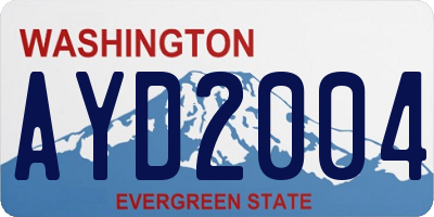 WA license plate AYD2004