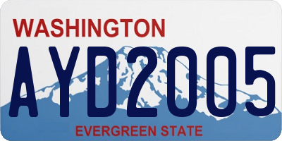 WA license plate AYD2005