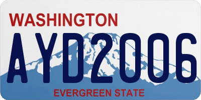 WA license plate AYD2006