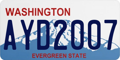 WA license plate AYD2007