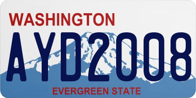 WA license plate AYD2008