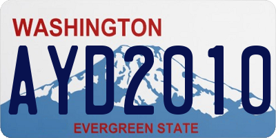 WA license plate AYD2010