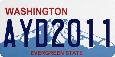 WA license plate AYD2011