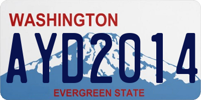 WA license plate AYD2014