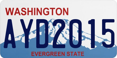 WA license plate AYD2015