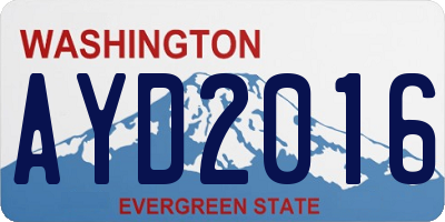 WA license plate AYD2016