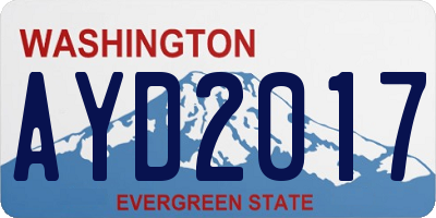 WA license plate AYD2017