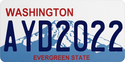 WA license plate AYD2022