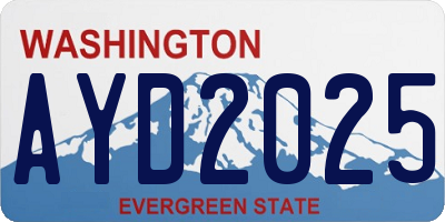WA license plate AYD2025