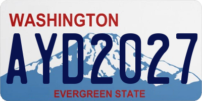 WA license plate AYD2027
