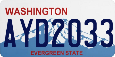 WA license plate AYD2033