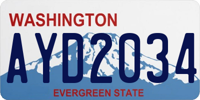 WA license plate AYD2034