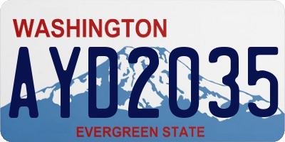 WA license plate AYD2035