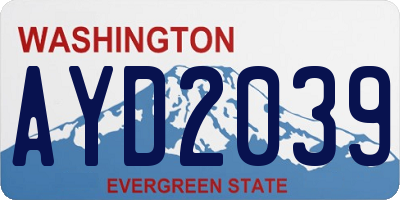 WA license plate AYD2039