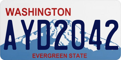 WA license plate AYD2042