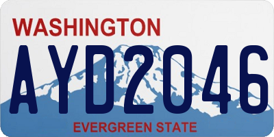 WA license plate AYD2046