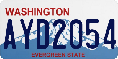 WA license plate AYD2054