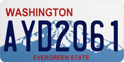 WA license plate AYD2061
