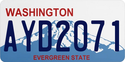 WA license plate AYD2071