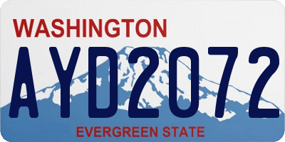 WA license plate AYD2072