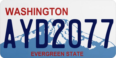 WA license plate AYD2077