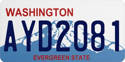 WA license plate AYD2081