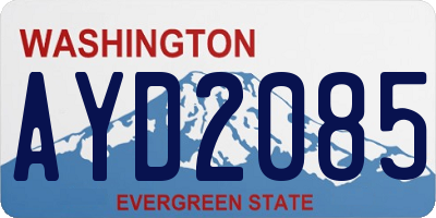WA license plate AYD2085