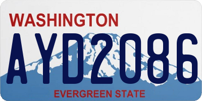 WA license plate AYD2086