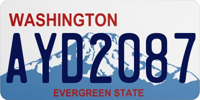 WA license plate AYD2087