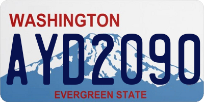 WA license plate AYD2090