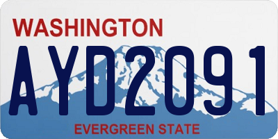 WA license plate AYD2091