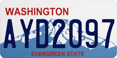 WA license plate AYD2097