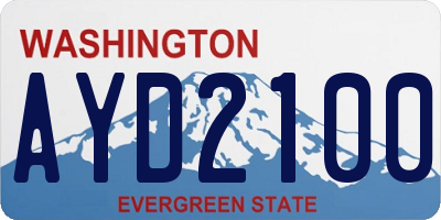 WA license plate AYD2100