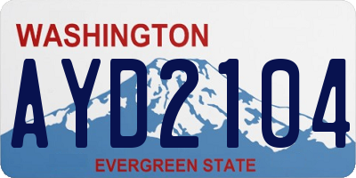 WA license plate AYD2104