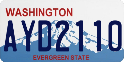 WA license plate AYD2110