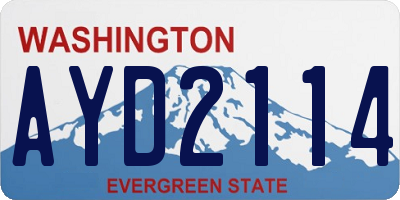 WA license plate AYD2114
