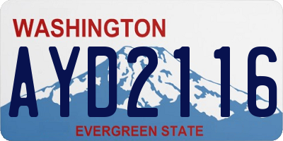WA license plate AYD2116