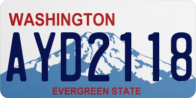 WA license plate AYD2118