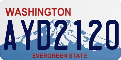 WA license plate AYD2120