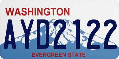 WA license plate AYD2122