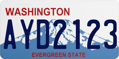 WA license plate AYD2123
