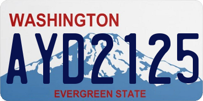 WA license plate AYD2125