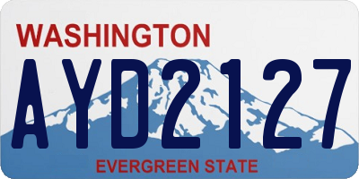 WA license plate AYD2127