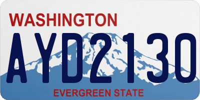 WA license plate AYD2130