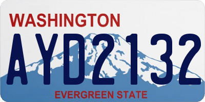 WA license plate AYD2132
