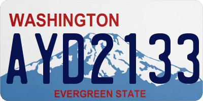 WA license plate AYD2133